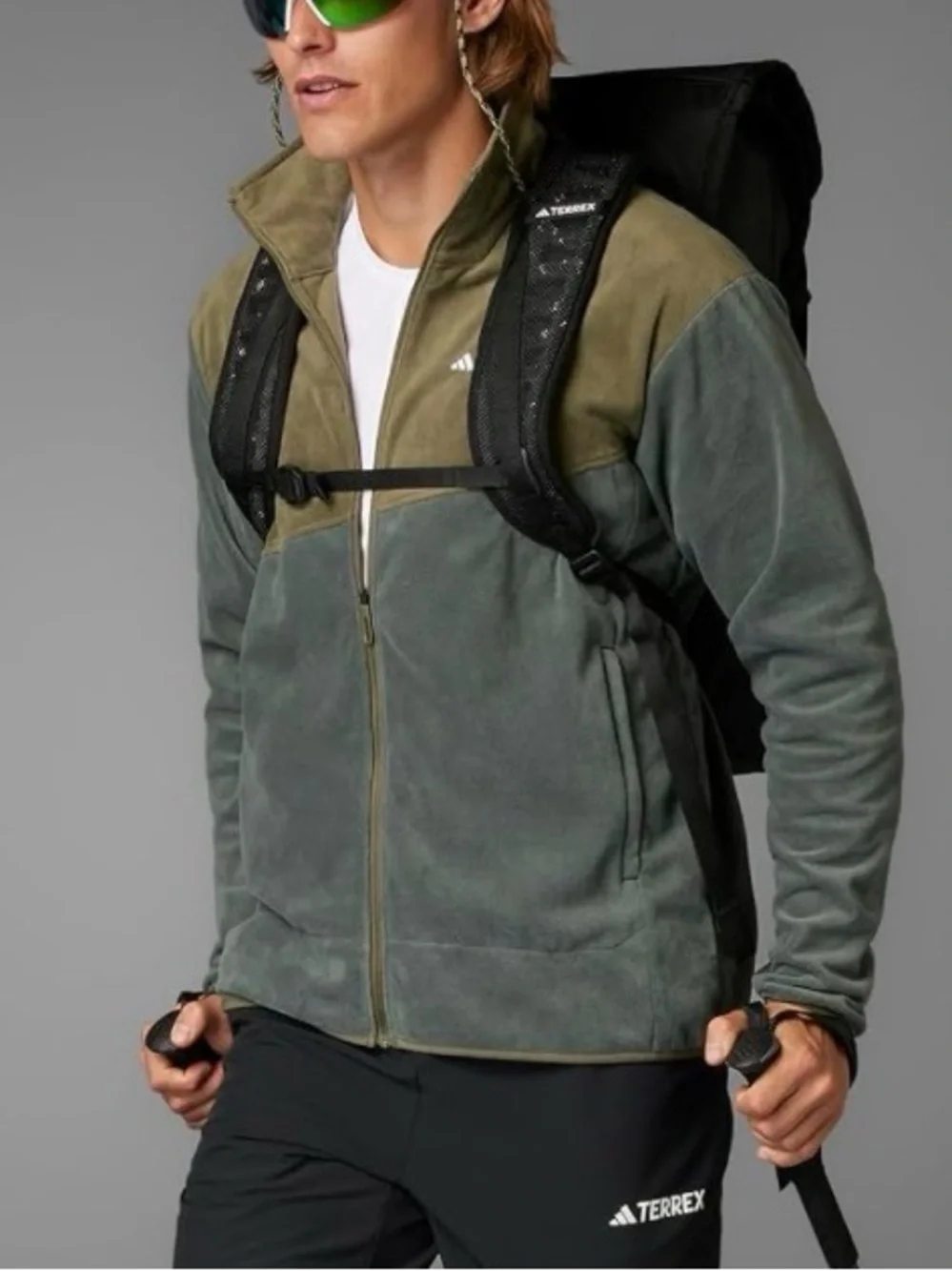 Adidas Mens Terrex Fleece Hiking Zip-Up Jacket Size XL